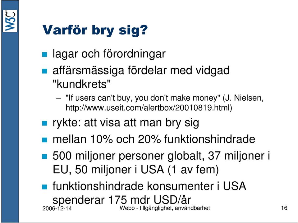 html) rykte: att visa att man bry sig mellan 10% och 20% funktionshindrade 500 miljoner personer globalt,