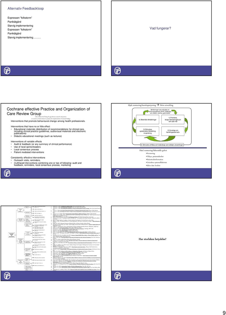 (,,5,6,11,,7,8,,,6,1) Costs of current practices projected forward (1,,) Identify current wastes (1) Identify current external threats (1,,) Identify, name gaps () Identify best anywhere (1) Allow