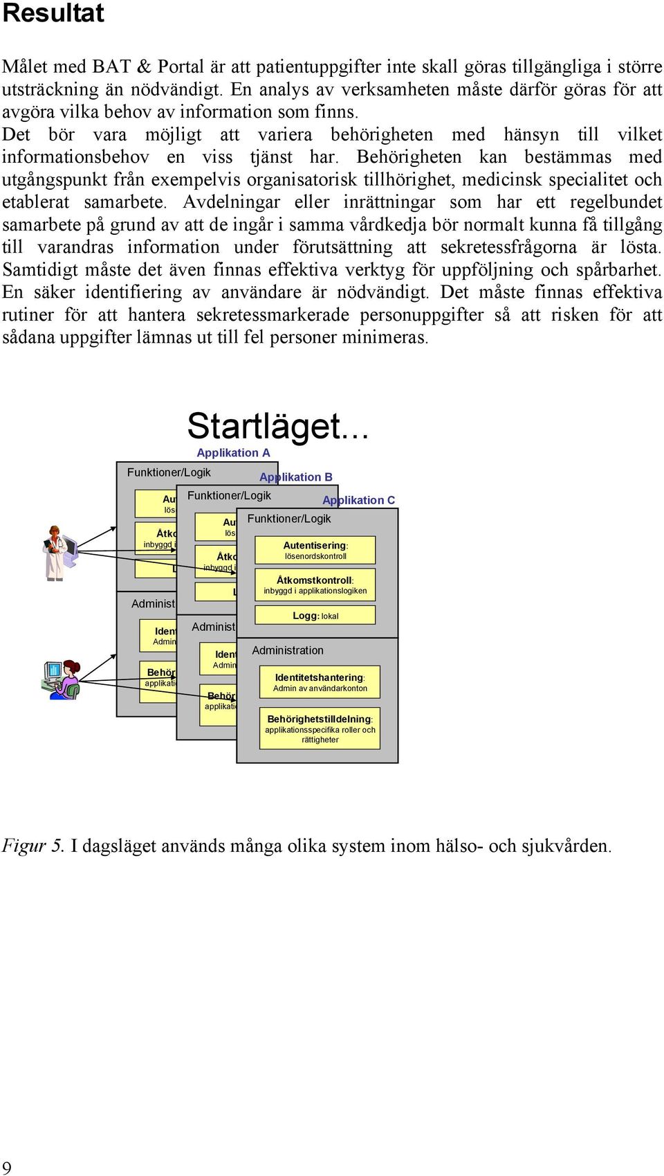 Det bör vara möjligt att variera behörigheten med hänsyn till vilket informationsbehov en viss tjänst har.