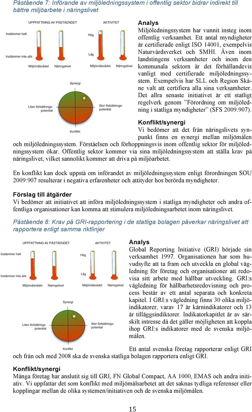 Även inom landstingens verksamheter och inom den kommunala sektorn är det förhållandevis vanligt med certifierade miljöledningssystem.