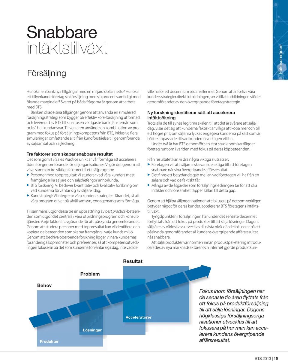 Banken ökade sina tillgångar genom att använda en simulerad försäljningsstrategi som bygger på effektiv kors-försäljning utformad och levererad av BTS till sina tusen viktigaste banktjänstemän som