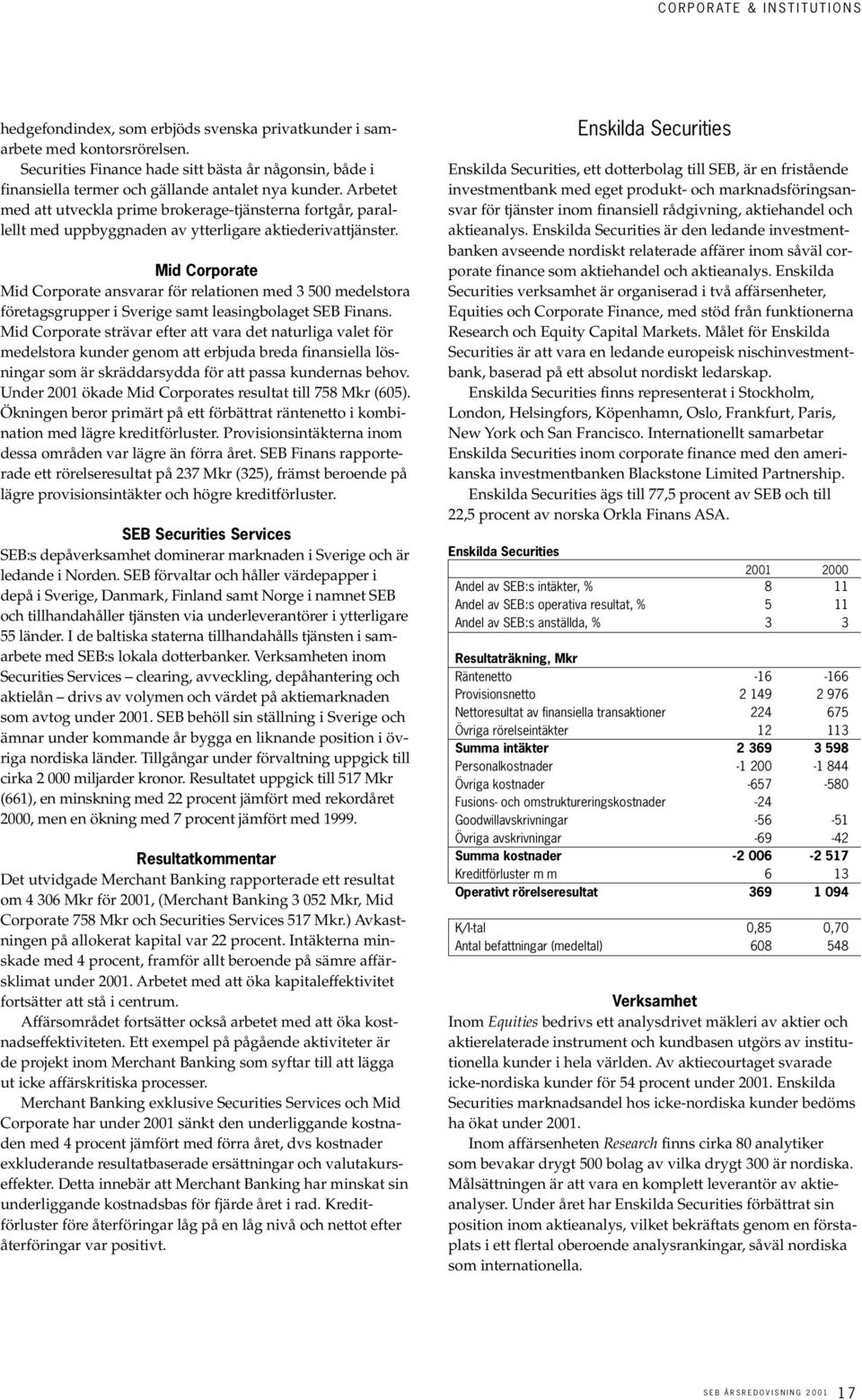 Arbetet med att utveckla prime brokerage-tjänsterna fortgår, parallellt med uppbyggnaden av ytterligare aktiederivattjänster.