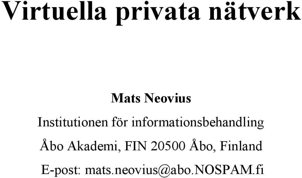 informationsbehandling Åbo Akademi,