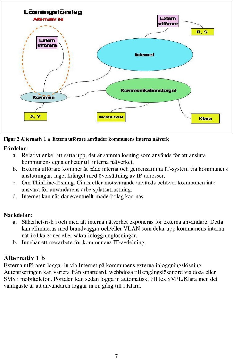 Externa utförare kommer åt både interna och gemensamma IT-system via kommunens anslutningar, inget krångel med översättning av IP-adresser. c.