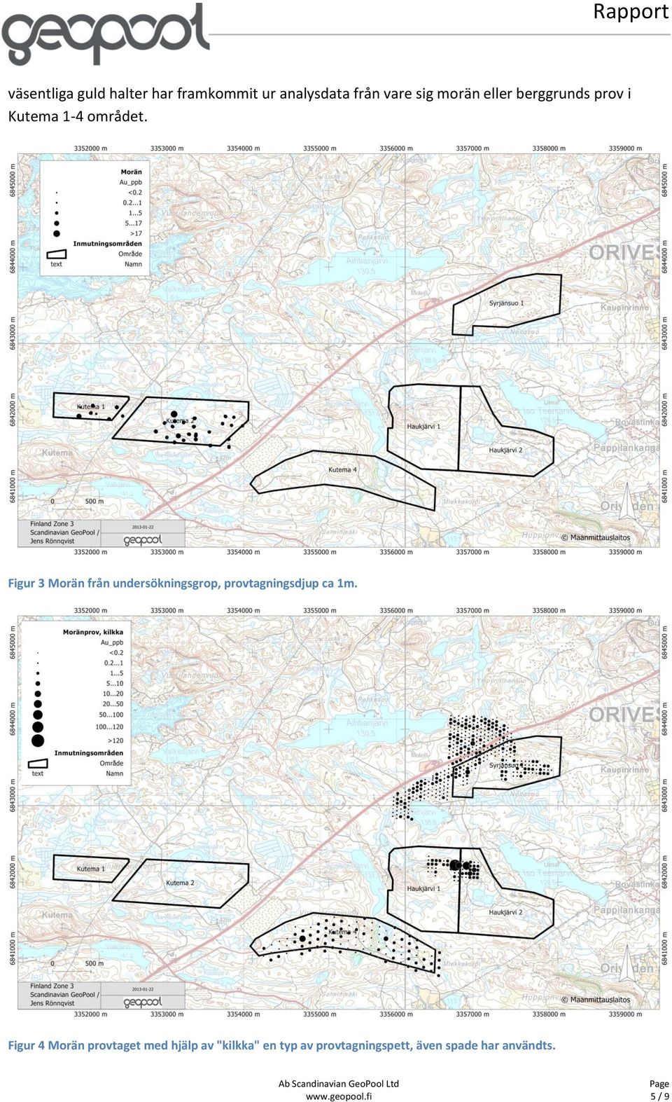 Figur 3 Morän från undersökningsgrop, provtagningsdjup ca 1m.