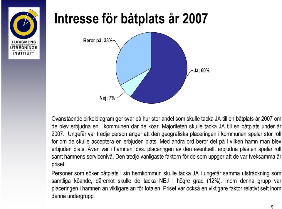 Ungefär var tredje person anger att den geografiska placeringen i kommunen spelar stor roll för om de skulle acceptera en erbjuden plats.