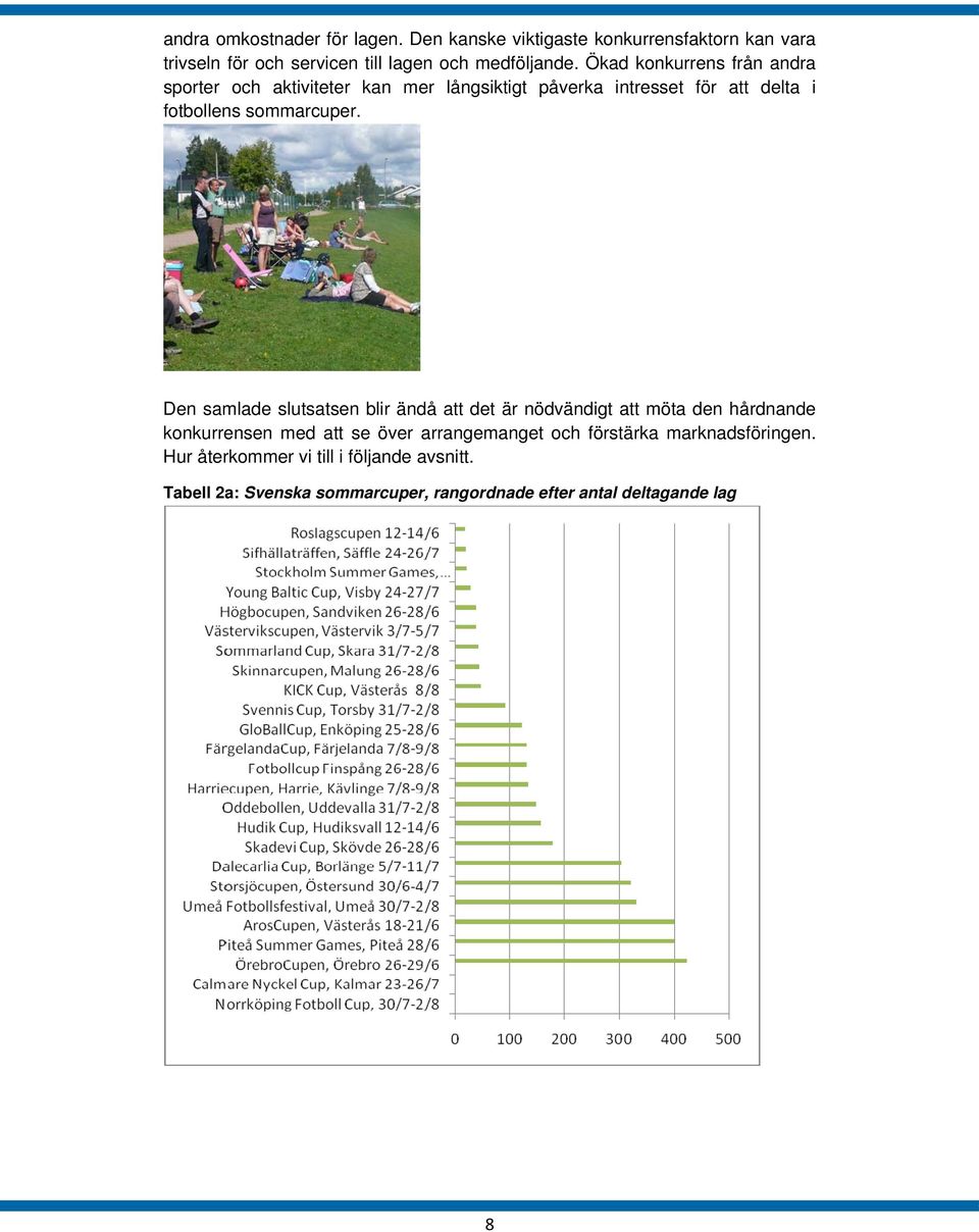 Den samlade slutsatsen blir ändå att det är nödvändigt att möta den hårdnande konkurrensen med att se över arrangemanget och