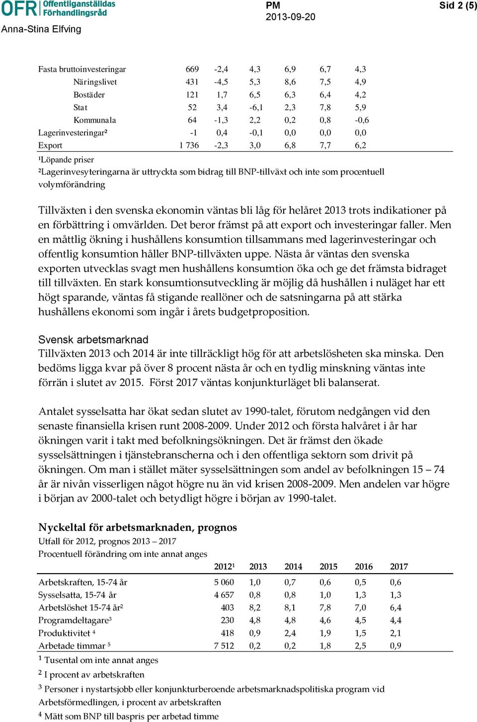 Tillväxten i den svenska ekonomin väntas bli låg för helåret 2013 trots indikationer på en förbättring i omvärlden. Det beror främst på att export och investeringar faller.