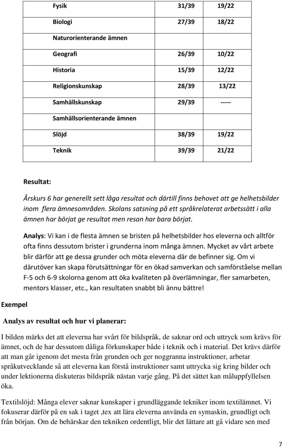 Skolans satsning på ett språkrelaterat arbetssätt i alla ämnen har börjat ge resultat men resan har bara börjat.