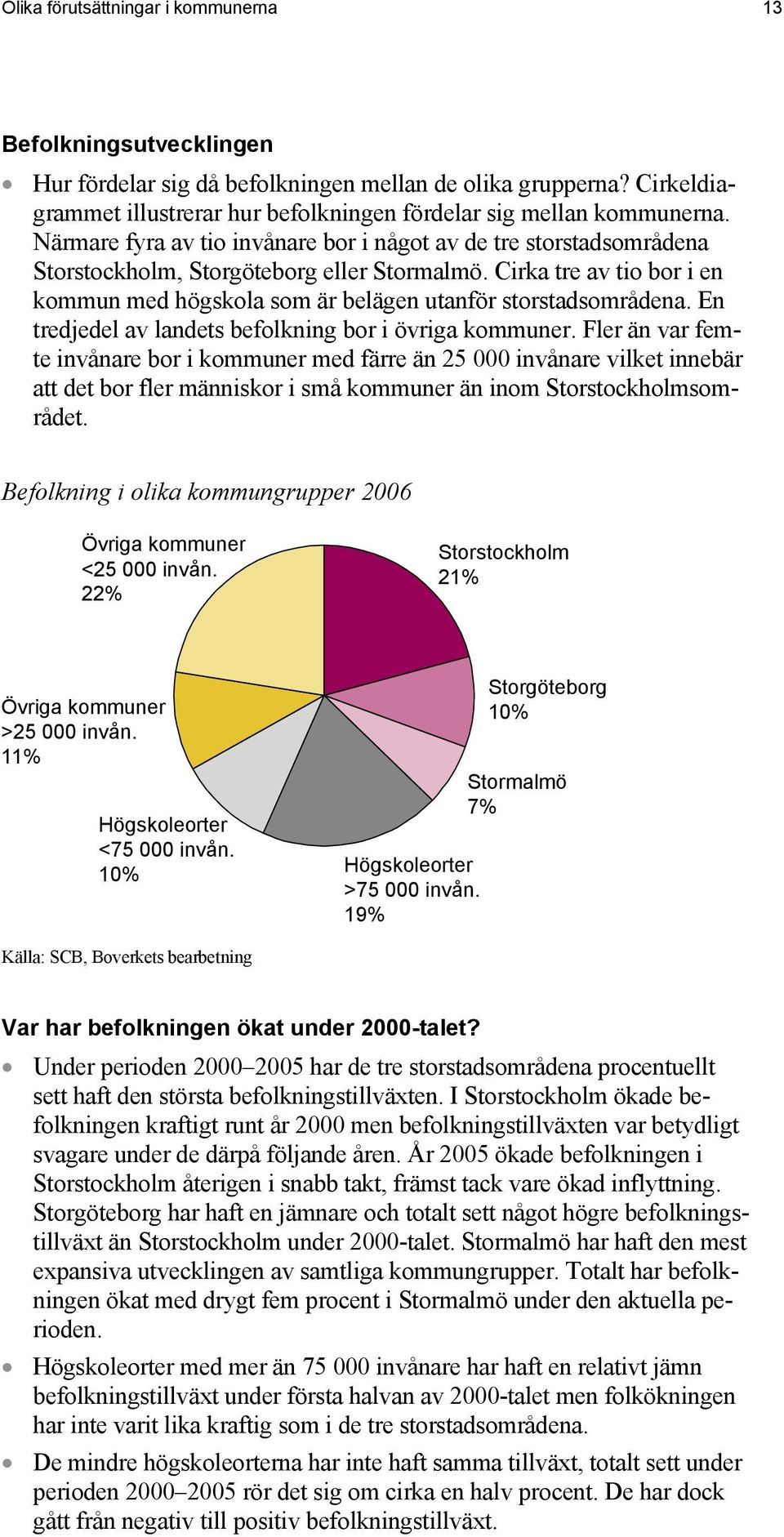 Cirka tre av tio bor i en kommun med högskola som är belägen utanför storstadsområdena. En tredjedel av landets befolkning bor i övriga kommuner.