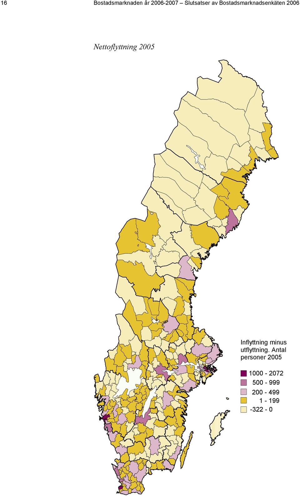 2005 Inflyttning minus utflyttning.