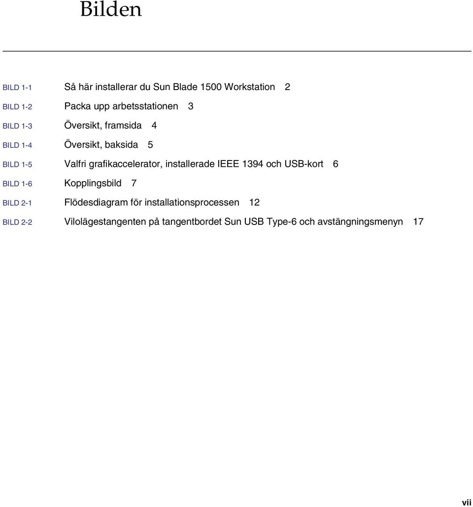 grafikaccelerator, installerade IEEE 1394 och USB-kort 6 BILD 1-6 Kopplingsbild 7 BILD 2-1