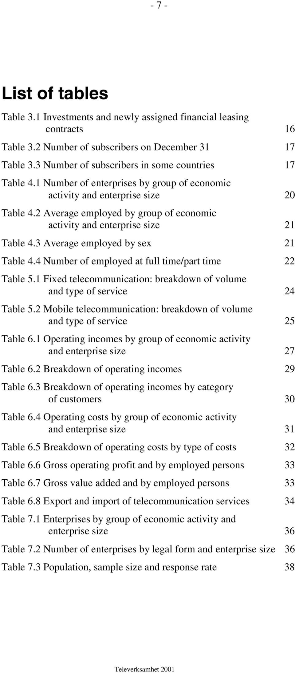 2 Average employed by group of economic activity and enterprise size 21 Table 4.3 Average employed by sex 21 Table 4.4 Number of employed at full time/part time 22 Table 5.