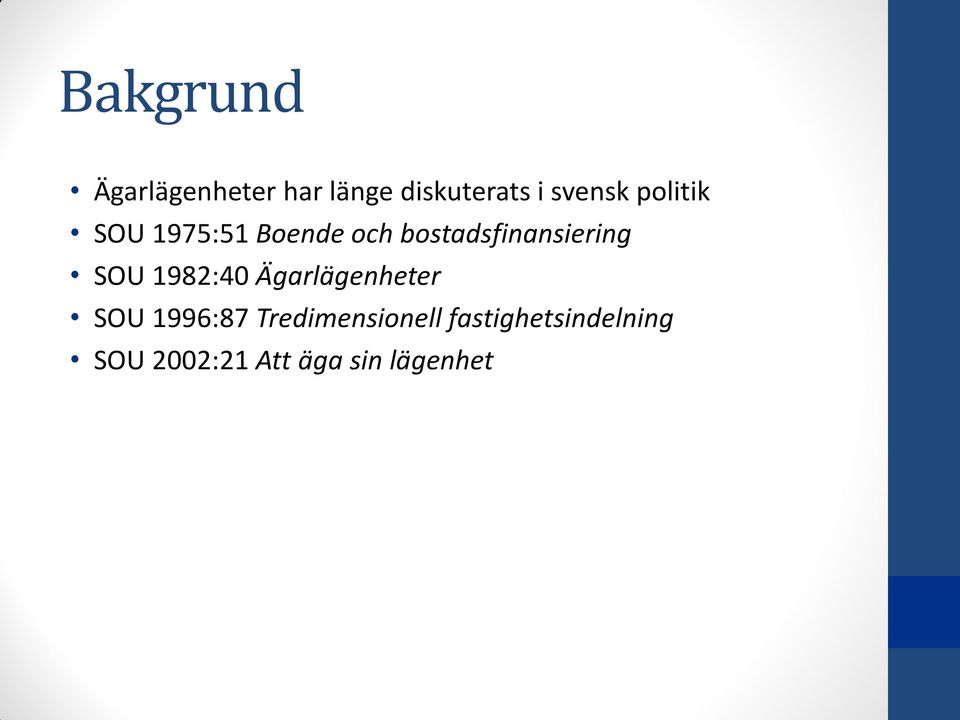 bostadsfinansiering SOU 1982:40 Ägarlägenheter SOU