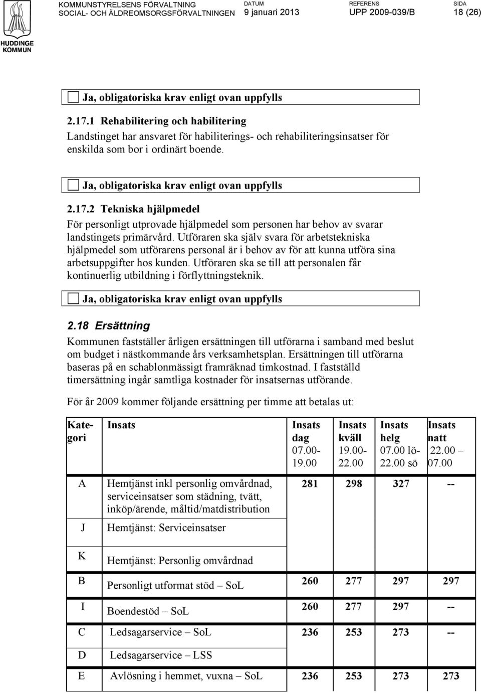 Utföraren ska se till att personalen får kontinuerlig utbildning i förflyttningsteknik. 2.