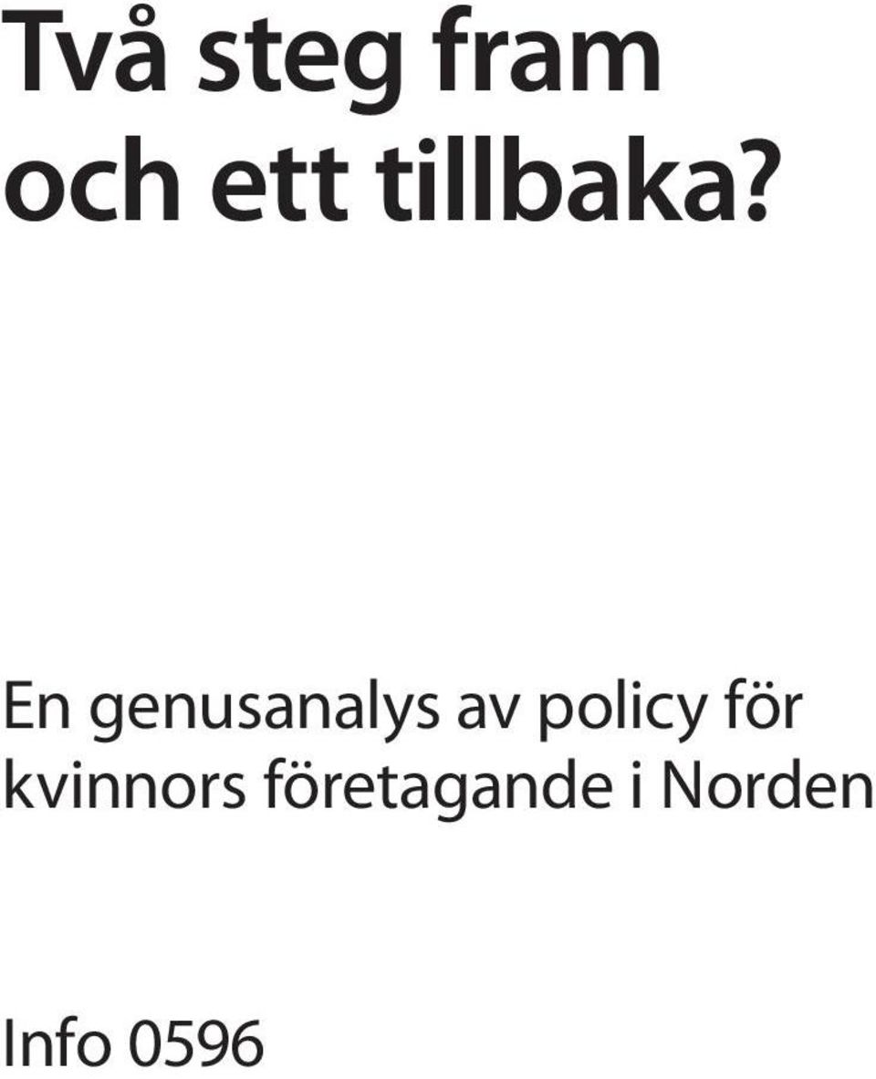 En genusanalys av policy