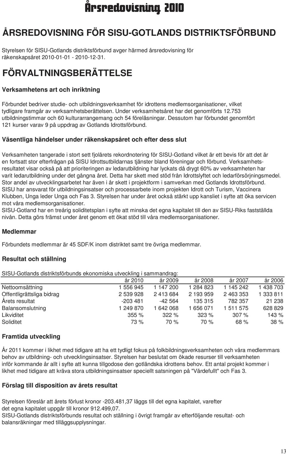 Under verksamhetsåret har det genomförts 12.753 utbildningstimmar och 60 kulturarrangemang och 54 föreläsningar.