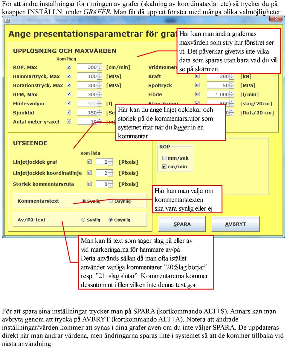 Det påverkar givetvis inte vilka data som sparas utan bara vad du vill se på skärmen.