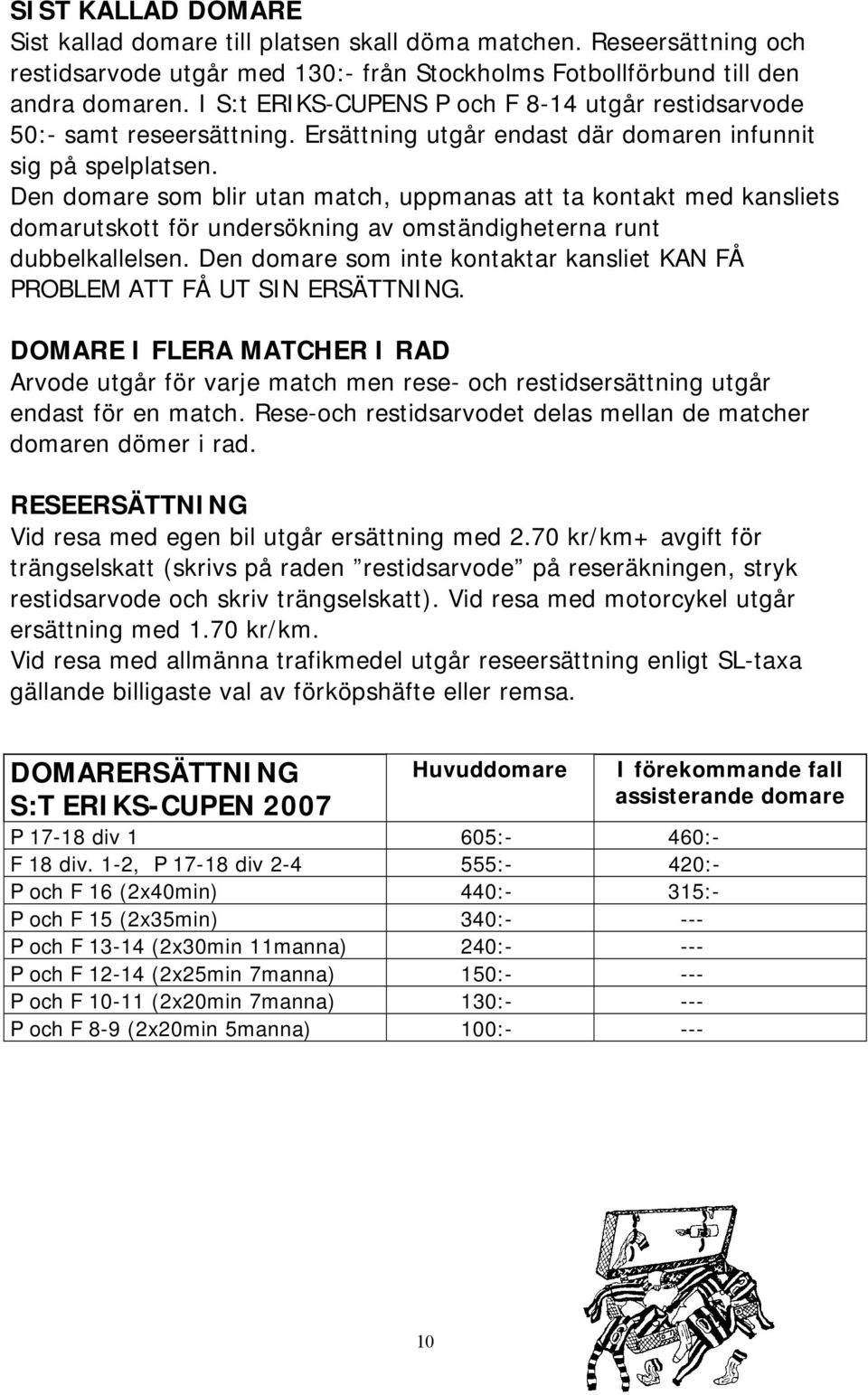 Den domare som blir utan match, uppmanas att ta kontakt med kansliets domarutskott för undersökning av omständigheterna runt dubbelkallelsen.