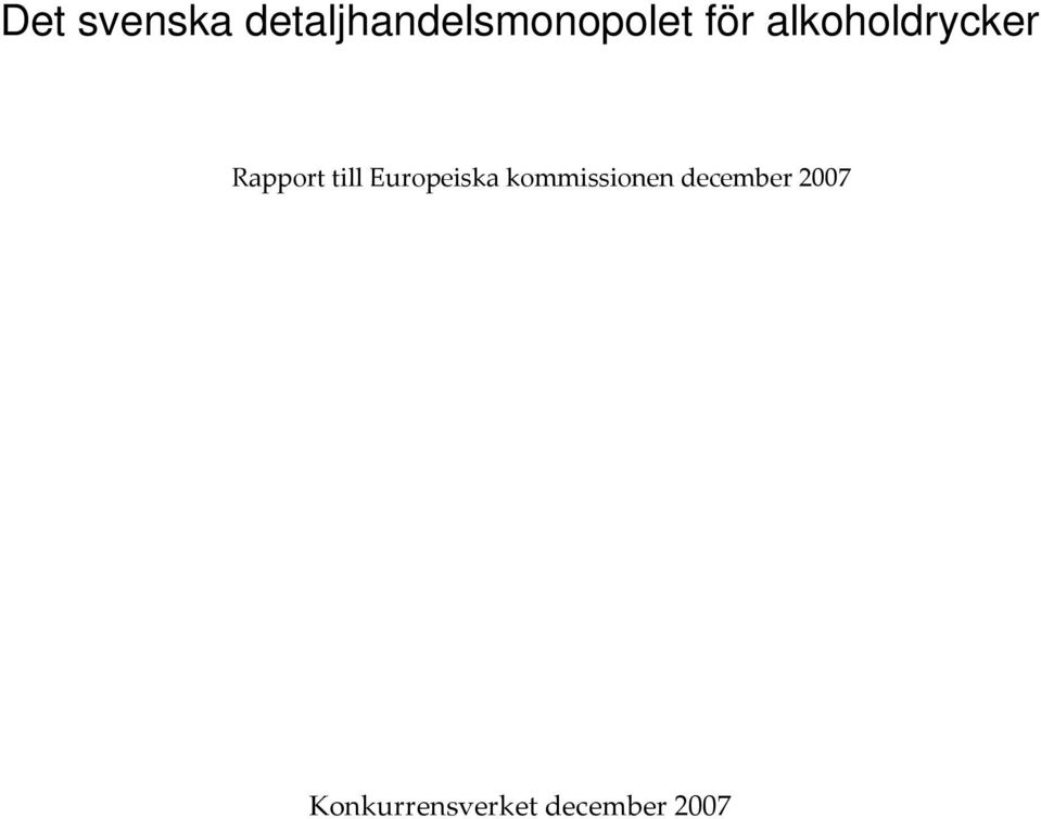 alkoholdrycker Rapport till