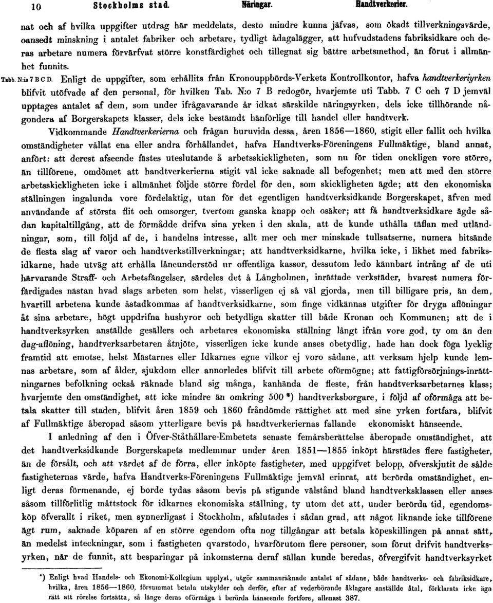 fabriksidkare och deras arbetare numera förvärfvat större konstfärdighet och tillegnat sig bättre arbetsmethod, än förut i allmänhet funnits. Tabb. N:is 7 B C D.