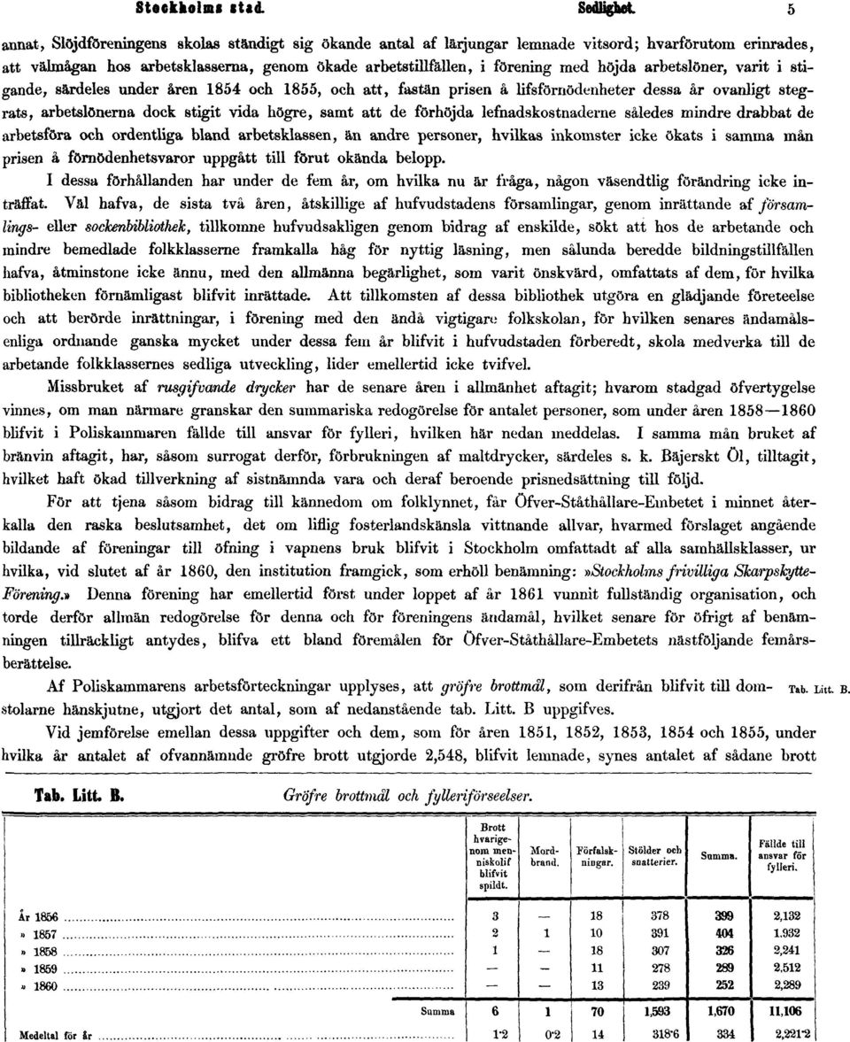 arbetslöner, varit i stigande, särdeles under åren 1854 och 1855, och att, fastän prisen å lifsförnödenheter dessa år ovanligt stegrats, arbetslönerna dock stigit vida högre, samt att de förhöjda