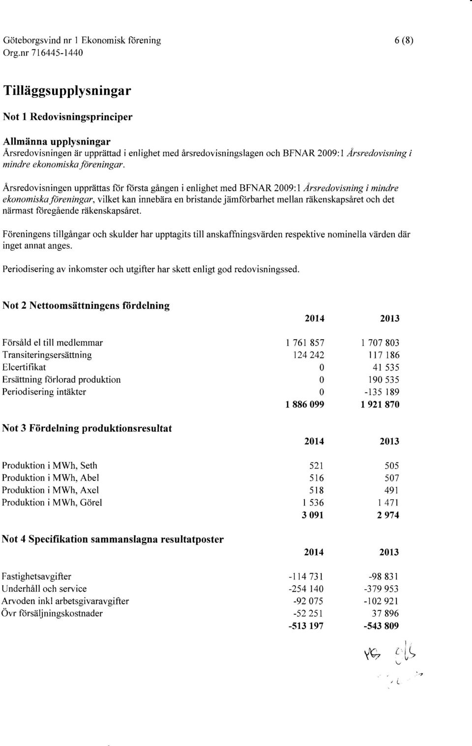 Arsredovisningen upprattas for forsta gangen i enlighet med BFNAR 2009:1 Arsredovisning i mindre ekonomiska joreningar, vilket kan innebara en bristande jamforbarhet mellan rakenskapsaret och det