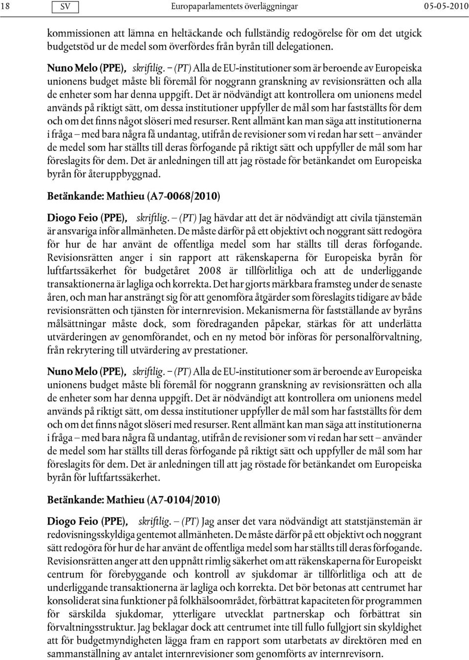 Det är nödvändigt att kontrollera om unionens medel används på riktigt sätt, om dessa institutioner uppfyller de mål som har fastställts för dem och om det finns något slöseri med resurser.