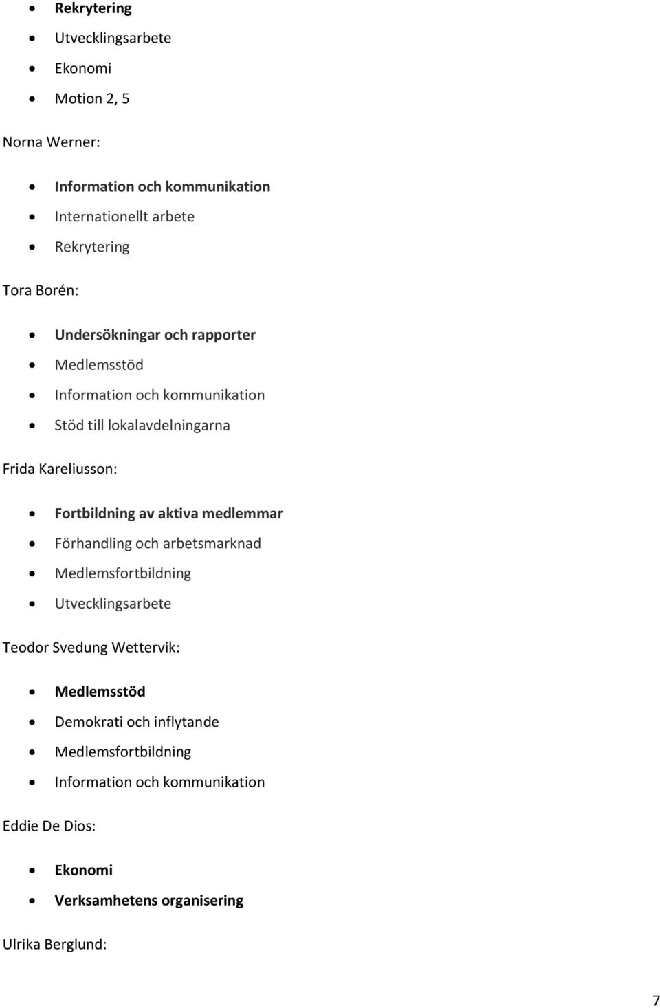 Fortbildning av aktiva medlemmar Förhandling och arbetsmarknad Medlemsfortbildning Utvecklingsarbete Teodor Svedung Wettervik: