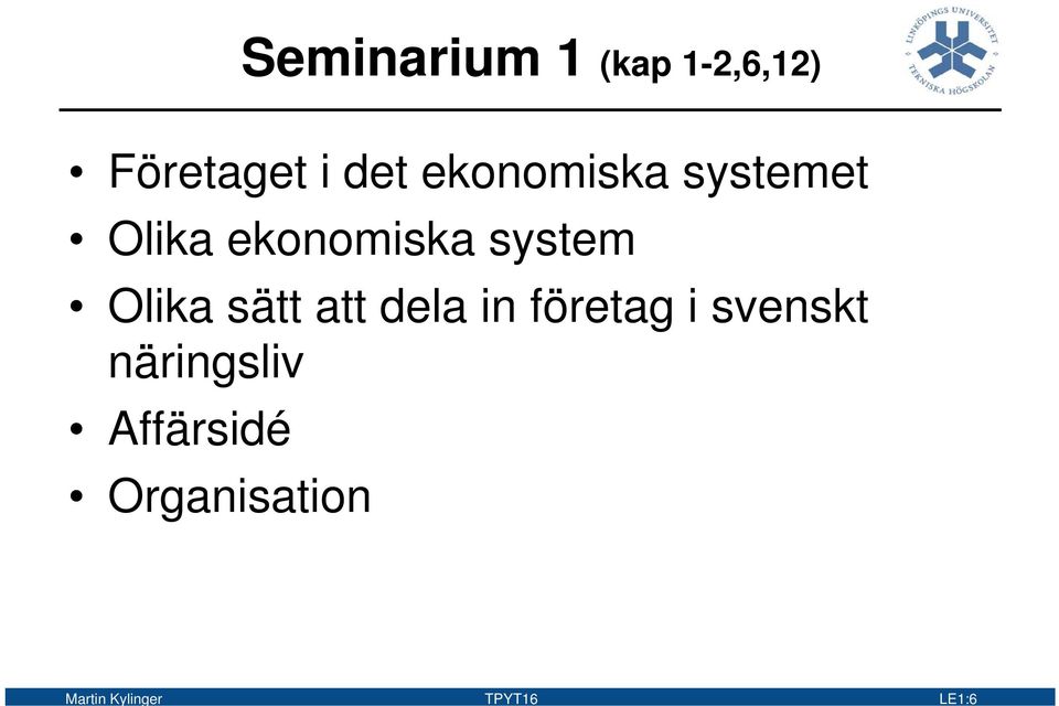 Olika sätt att dela in företag i svenskt