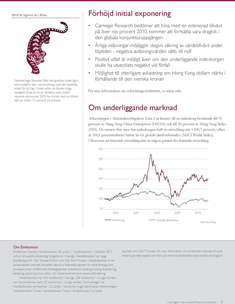 Förhöjd initial exponering Carnegie Research bedömer att Kina, med en estimerad tillväxt på över nio procent 2010, kommer att fortsätta vara draglok i den globala konjunkturuppgången Årliga