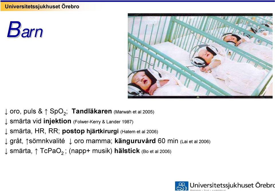 hjärtkirurgi (Hatem et al 2006) gråt, sömnkvalité oro mamma;