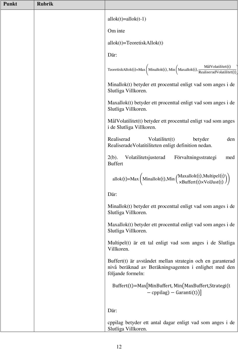 Realiserad Volatilitet(t) betyder den RealiseradeVolatitiliteten enligt definition nedan. 2(b).