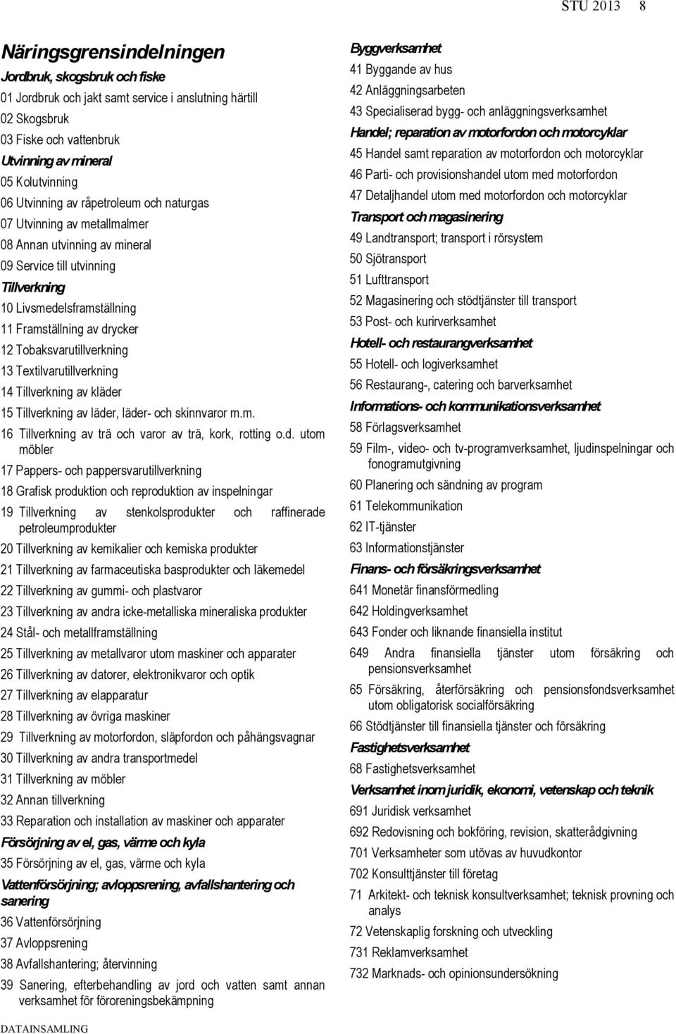 Tobaksvarutillverkning 13 Textilvarutillverkning 14 Tillverkning av kläde