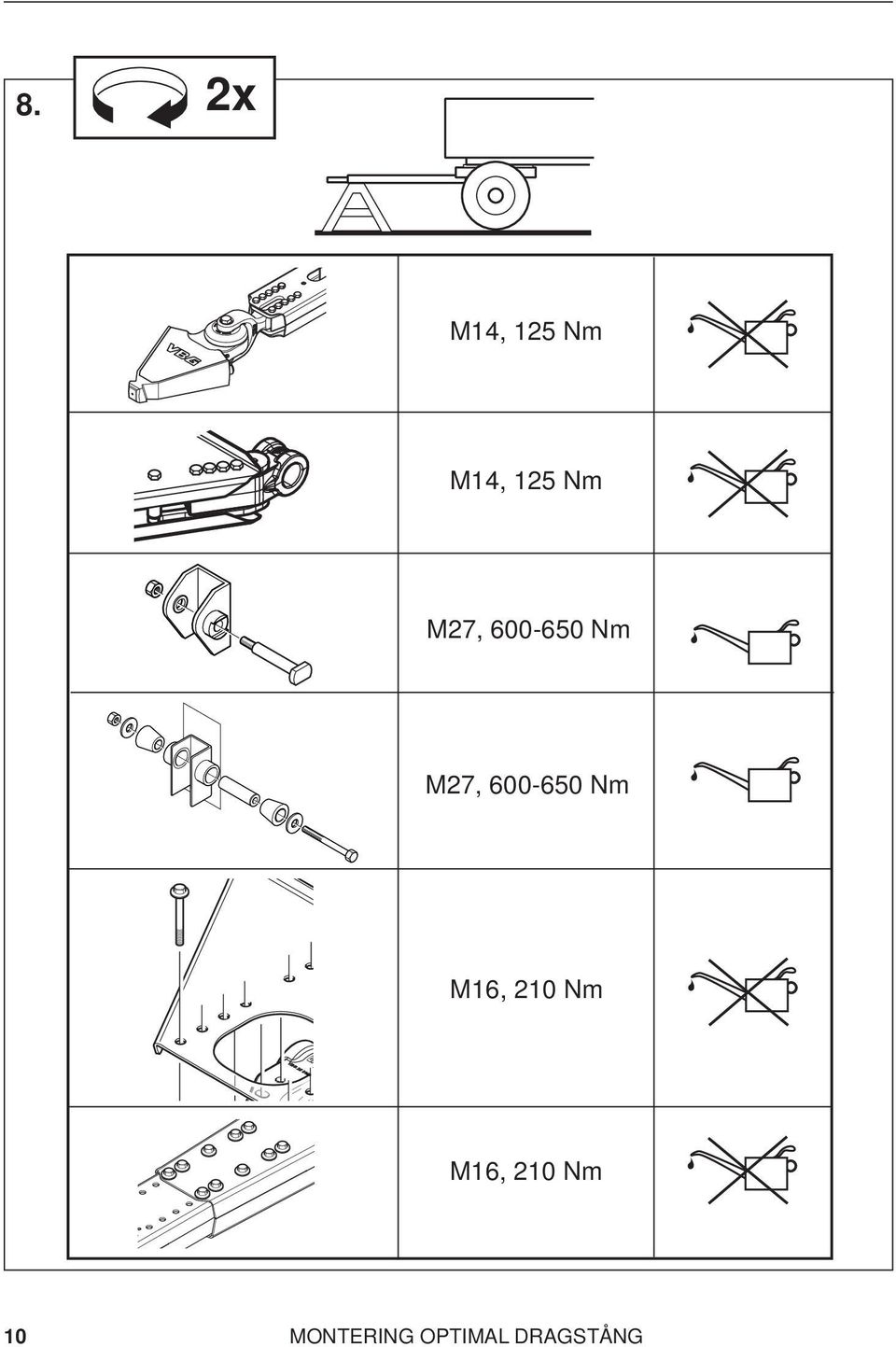 600-650 Nm M16, 210 Nm M16,