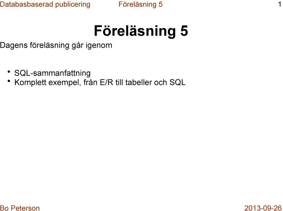 går igenom SQL-sammanfattning Komplett