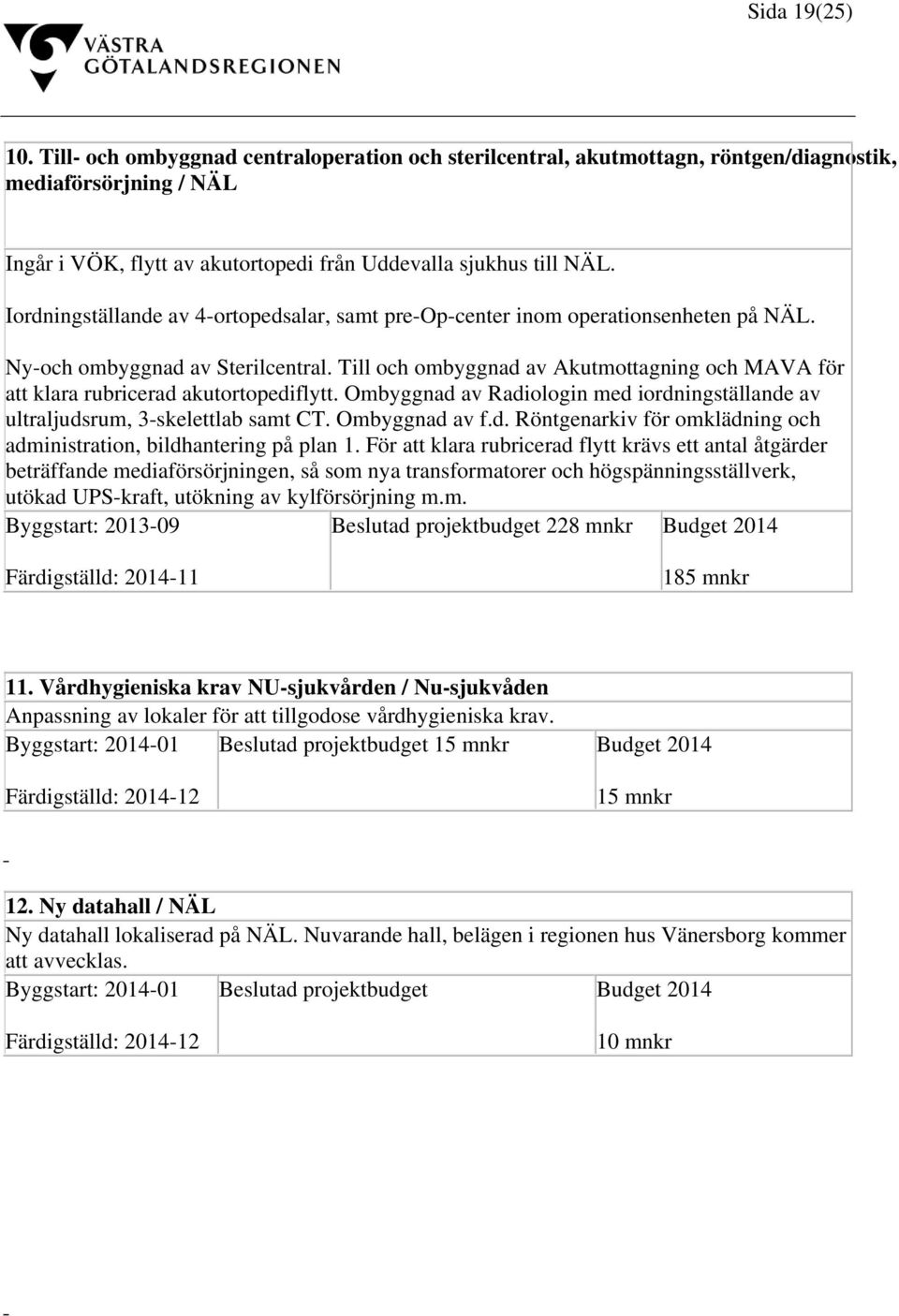 Till och ombyggnad av Akutmottagning och MAVA för att klara rubricerad akutortopediflytt. Ombyggnad av Radiologin med iordningställande av ultraljudsrum, 3-skelettlab samt CT. Ombyggnad av f.d. Röntgenarkiv för omklädning och administration, bildhantering på plan 1.