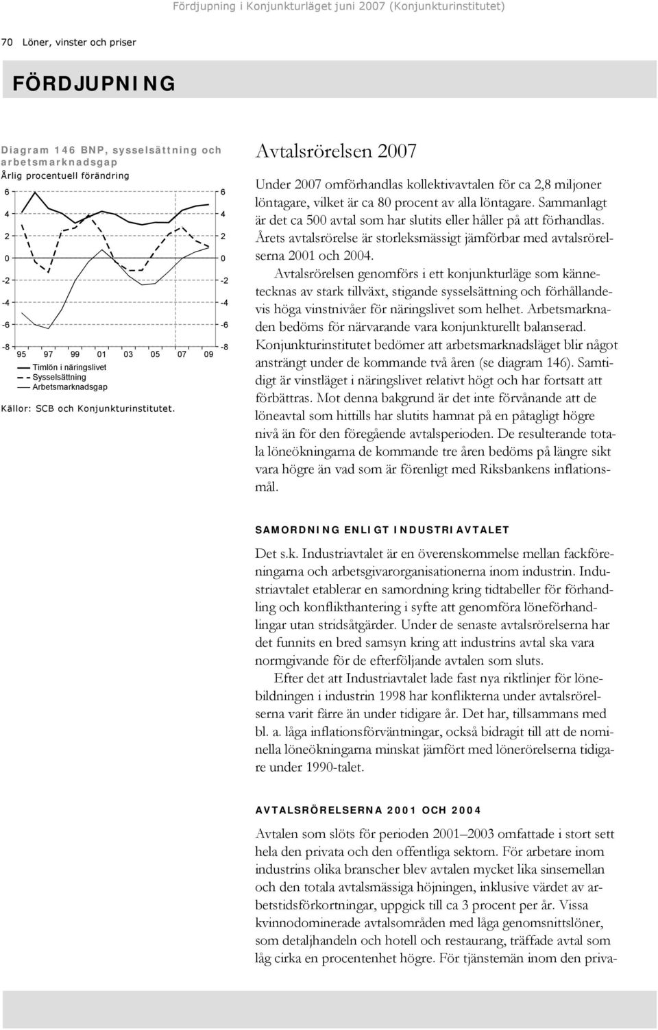 07 09 4 2 0-2 -4-6 -8 srörelsen 2007 Under 2007 omförhandlas kollektivavtalen för ca 2,8 miljoner löntagare, vilket är ca 80 procent av alla löntagare.