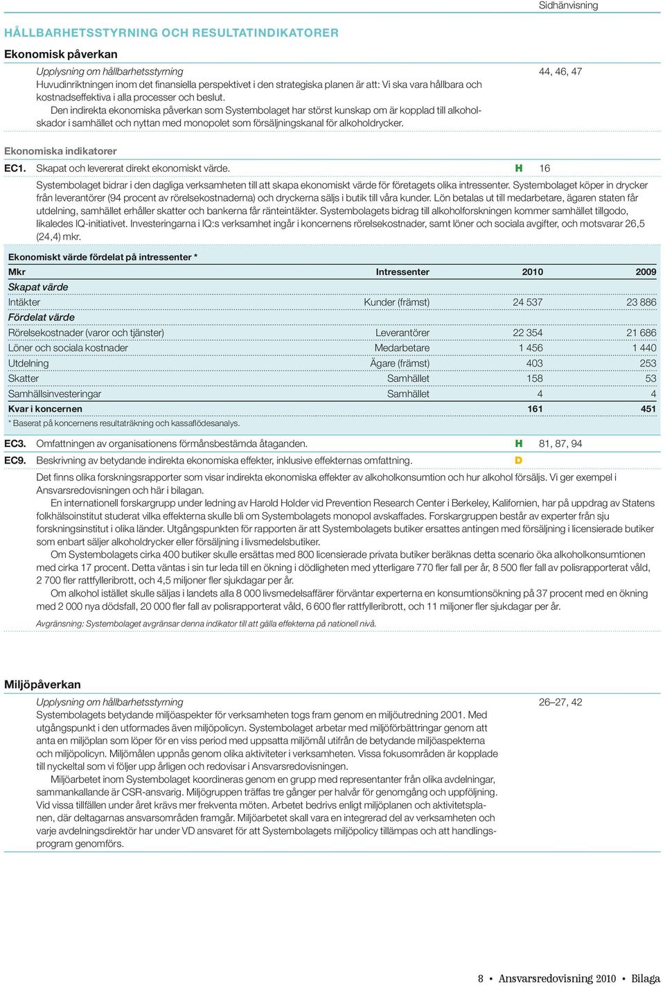 Den indirekta ekonomiska påverkan som Systembolaget har störst kunskap om är kopplad till alkoholskador i samhället och nyttan med monopolet som försäljningskanal för alkoholdrycker.