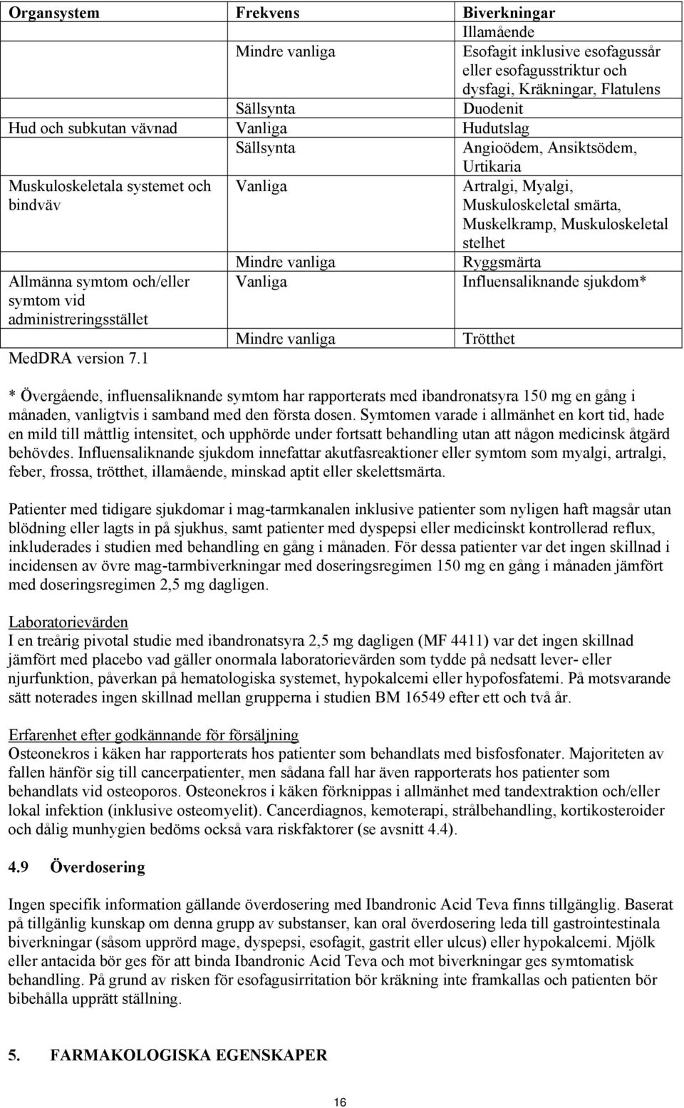 och/eller symtom vid administreringsstället MedDRA version 7.