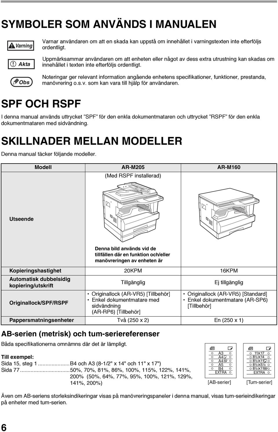 Noteringar ger relevant information angående enhetens specifikationer, funktioner, prestanda, manövrering o.s.v. som kan vara till hjälp för användaren.