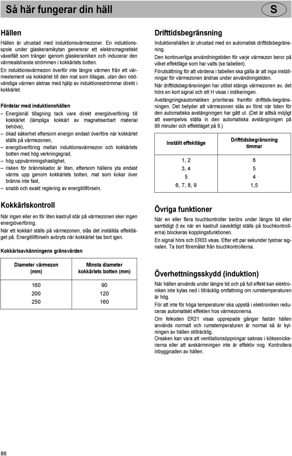 En induktionsvärmezon överför inte längre värmen från ett värmeelement via kokkärlet till den mat som tillagas, utan den nödvändiga värmen alstras med hjälp av induktionsströmmar direkt i kokkärlet.