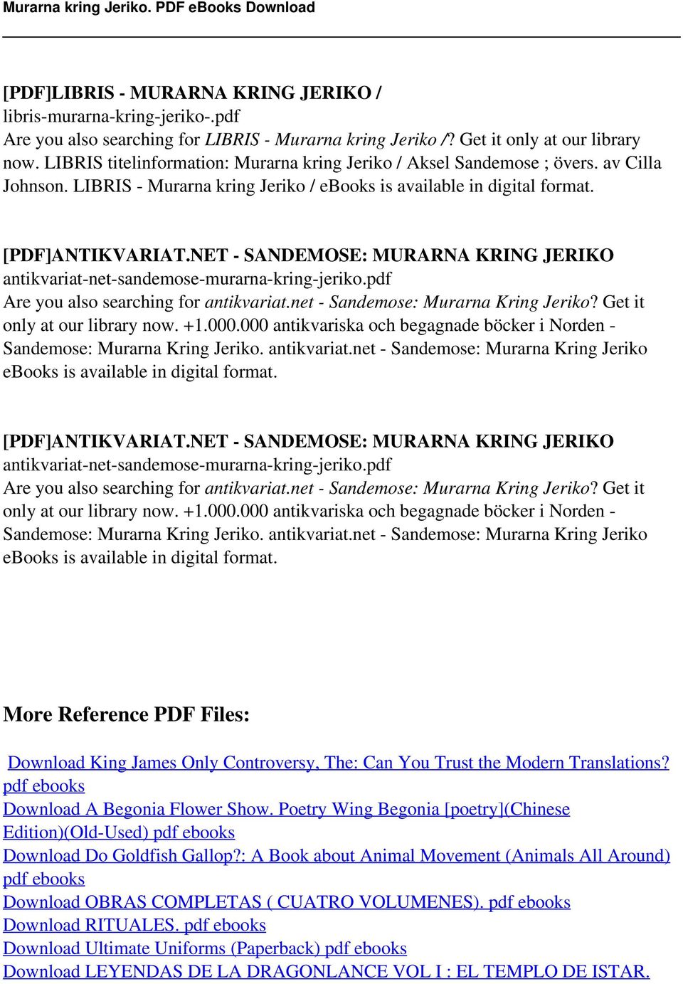 NET - SANDEMOSE: MURARNA KRING JERIKO antikvariat-net-sandemose-murarna-kring-jeriko.pdf Are you also searching for antikvariat.net - Sandemose: Murarna Kring Jeriko? Get it only at our library now.