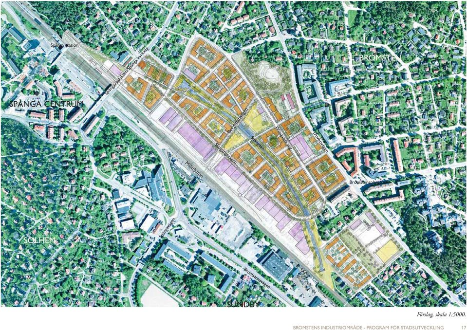 väg Borghöjdsvägen Spångaån Skogängsvägen Bromstensvägen SUNDBY