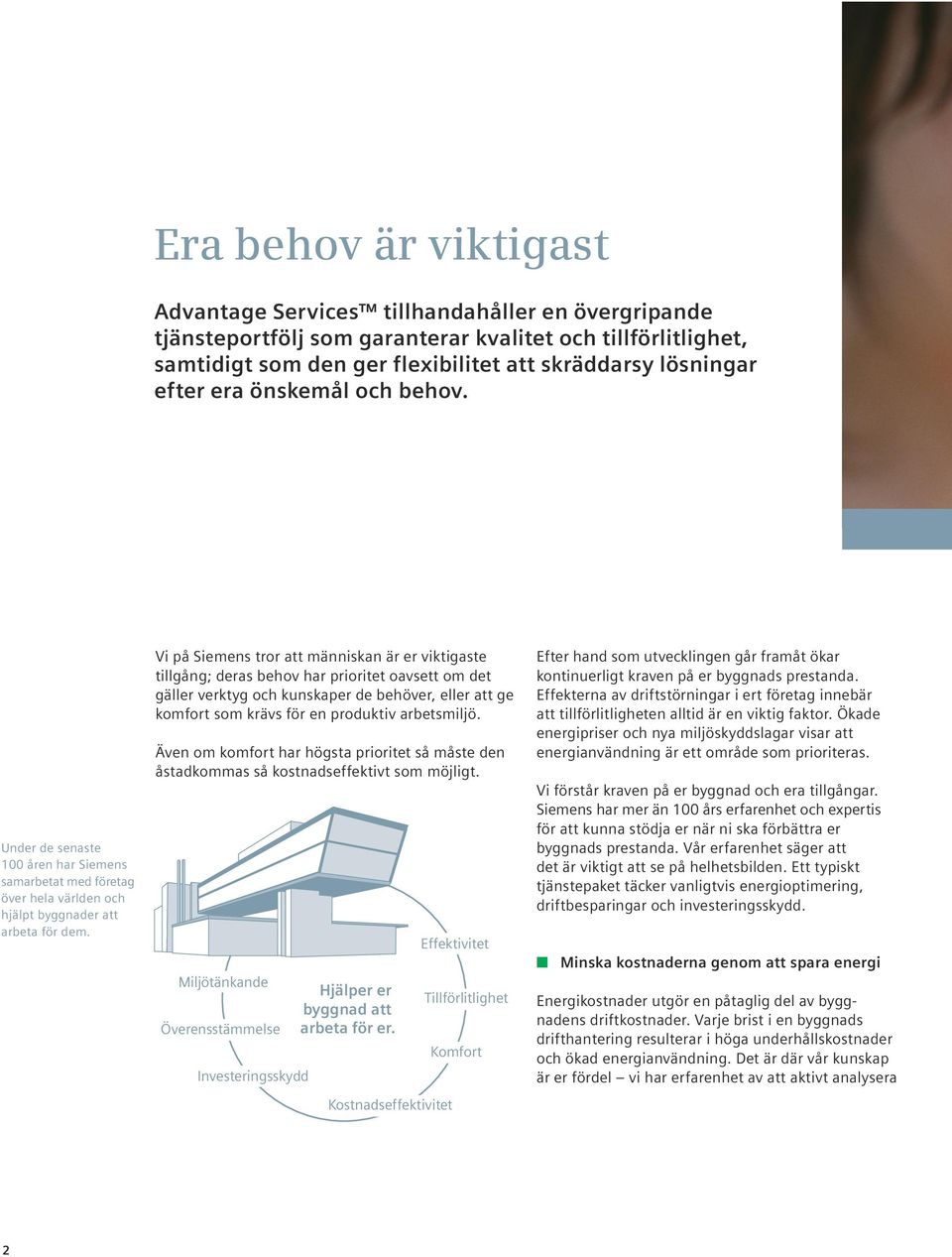 Vi på Siemens tror att människan är er viktigaste tillgång; deras behov har prioritet oavsett om det gäller verktyg och kunskaper de behöver, eller att ge komfort som krävs för en produktiv