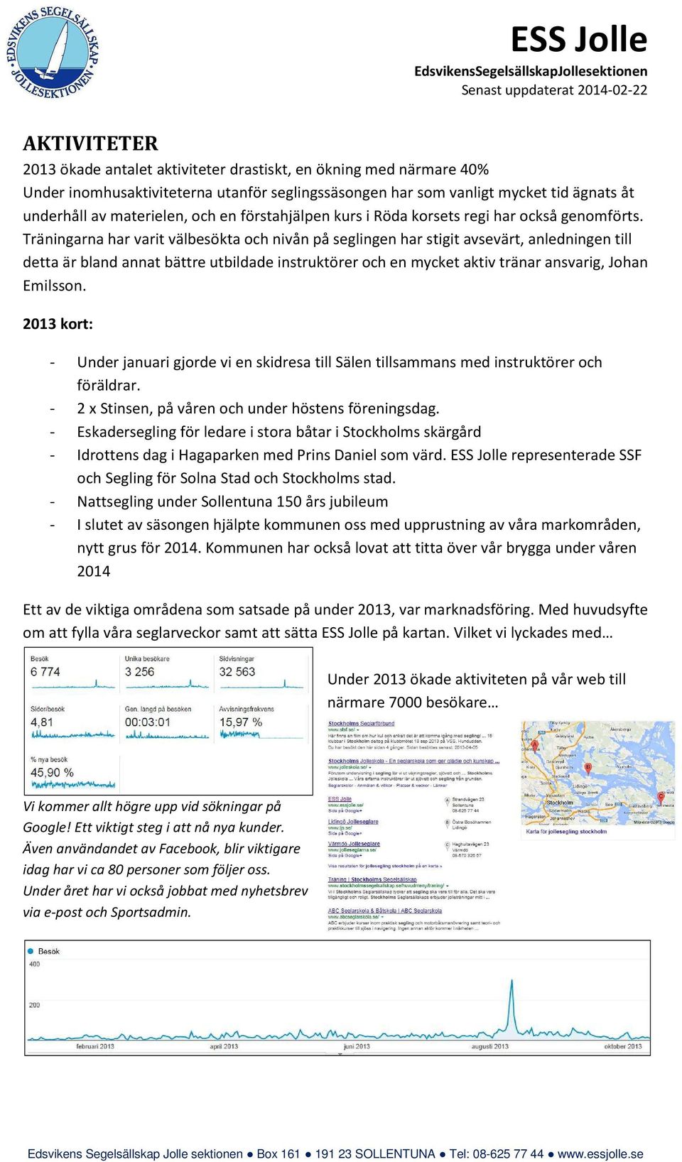 Träningarna har varit välbesökta och nivån på seglingen har stigit avsevärt, anledningen till detta är bland annat bättre utbildade instruktörer och en mycket aktiv tränar ansvarig, Johan Emilsson.