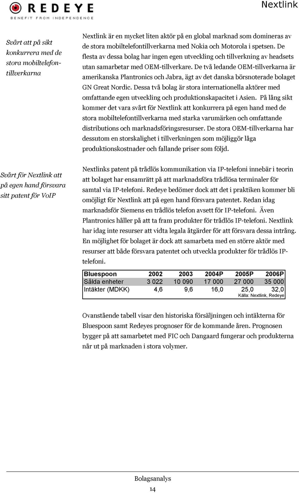 De två ledande OEM-tillverkarna är amerikanska Plantronics och Jabra, ägt av det danska börsnoterade bolaget GN Great Nordic.