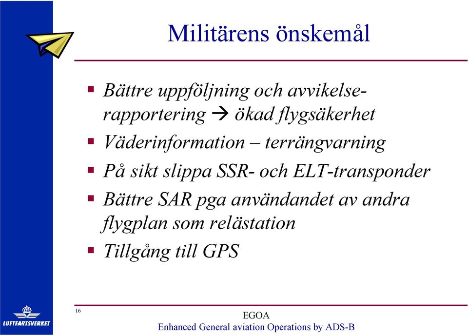 terrängvarning På sikt slippa SSR- och ELT-transponder