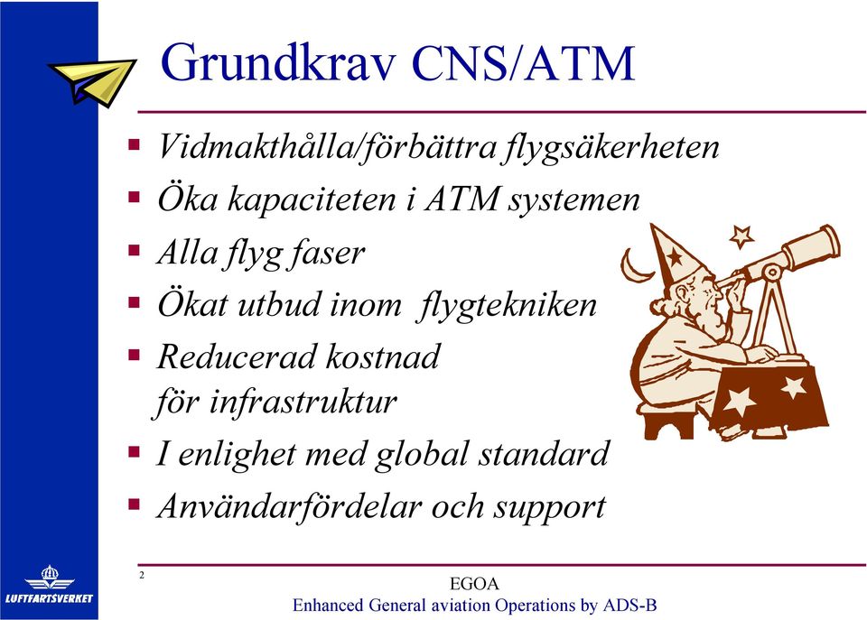 inom flygtekniken Reducerad kostnad för infrastruktur I