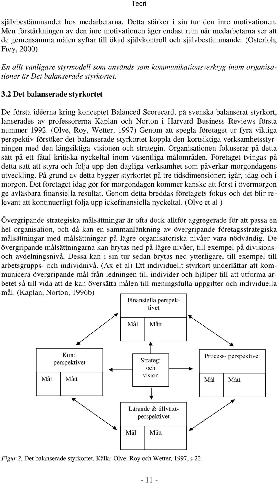 (Osterloh, Frey, 2000) En allt vanligare styrmodell som används som kommunikationsverktyg inom organisationer är Det balanserade styrkortet. 3.